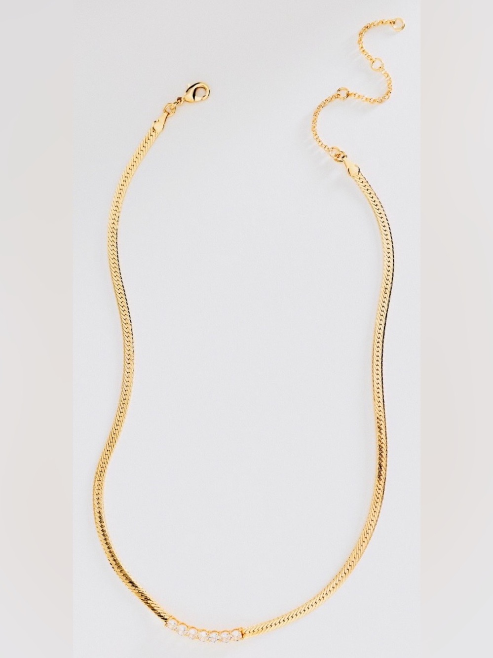 Anthropologie Crystal Herringbone Necklace
